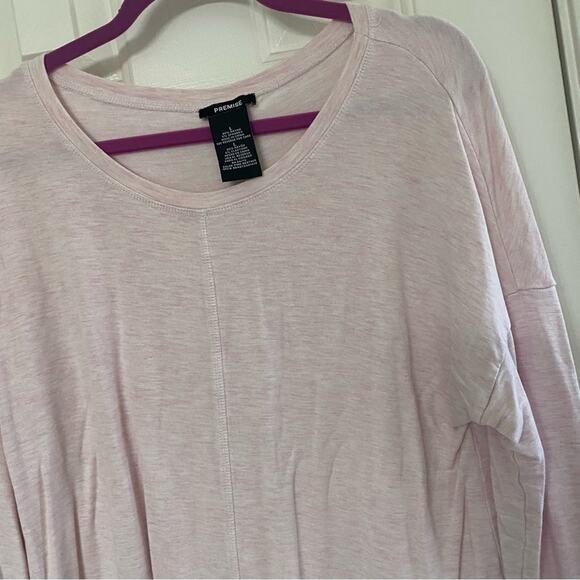 PREMISE • Light Pink Scoop Neck Long Sleeve Top - Picture 3 of 6